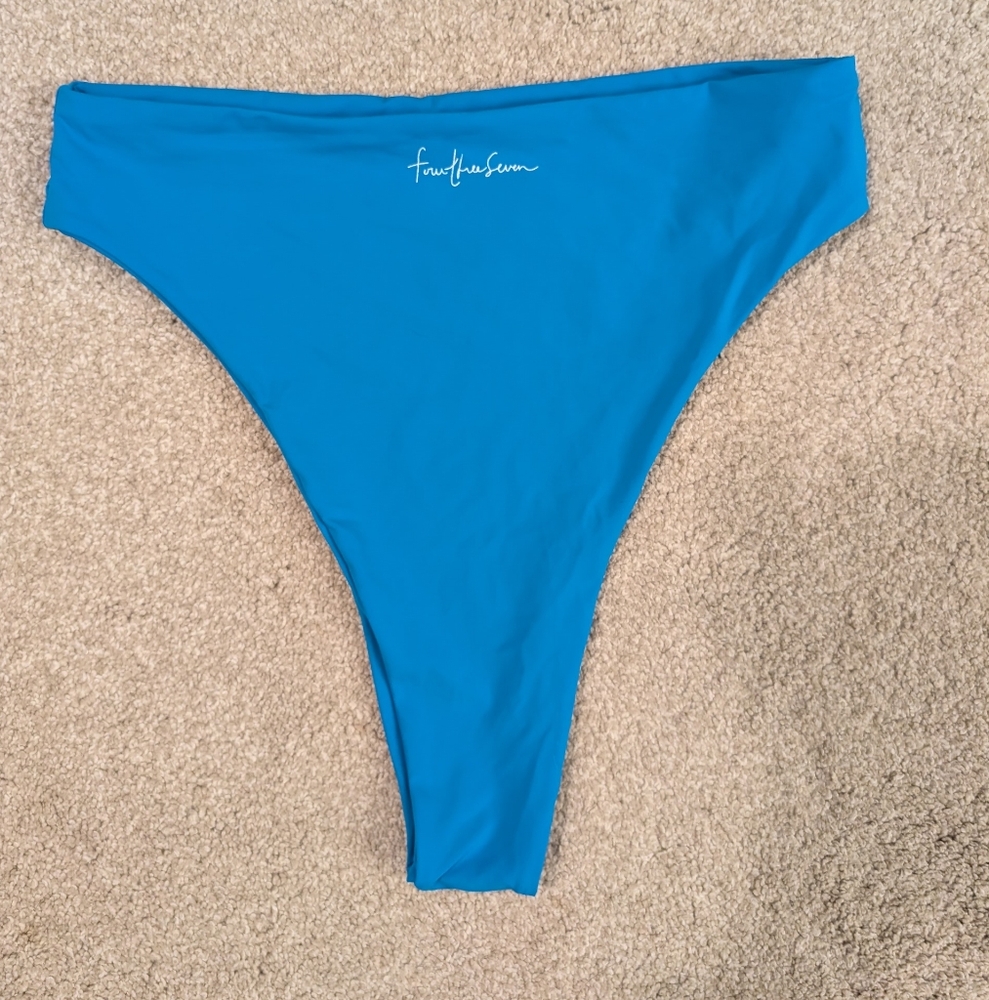 437 Blue High-Cut Bikini Bottom